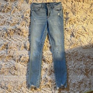 Abercrombie & Fitch Light Blue Distressed Skinny Jeans